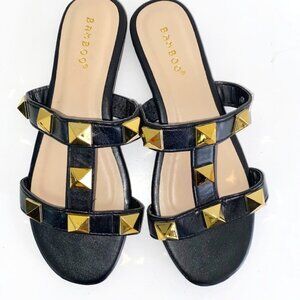 New Bamboo Brand Studded Slide Sandals – Size 5 Casual Comfy Studs Preppy